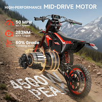 X1 Spark M Moto tout-terrain électrique sans balais 4500W, vitesse 50 MPH, double suspension, autonomie >60 km, VTT tout-terrain