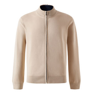 Prendas de punto de manga larga de alta calidad Tallas grandes Varsity Suéteres de moda para hombres Chaqueta Zip Up Suéter Fabricante - Product Image 2