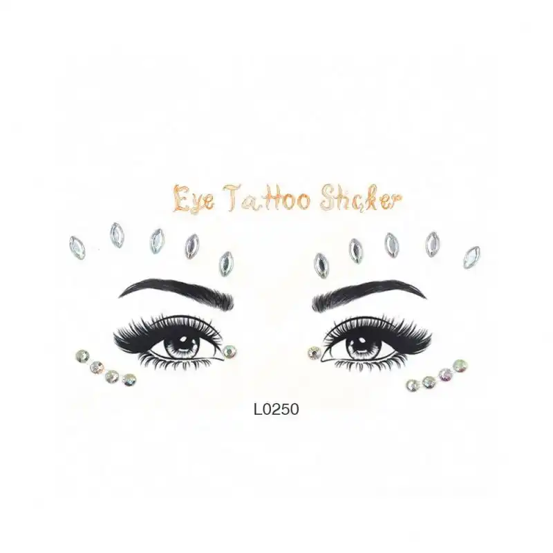 ETX009 Stiker Permata, Dapat Digunakan Kembali Putri Duyung Pelangi Air Mata Pesta Glitter Festival