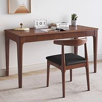 Escritorio Moderno Nórdico de Madera Maciza Resistente, Mesa Larga de Tamaño Pequeño con Cajón de Almacenamiento, Mesa de Computadora para Oficina en Casa o Estudio