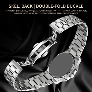 Orologio da <span class=keywords><strong>Uomo</strong></span> <span class=keywords><strong>Classico</strong></span> alla Moda con Cinturino in Acciaio Inossidabile, Quadrante Quadrato, Movimento al Quarzo, Impermeabile, con Luce Notturna e Data - Product Image 4