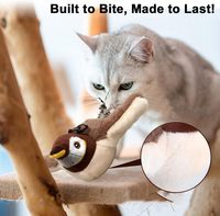Nouveau jouet interactif pour chat, oiseau en peluche électrique rechargeable intelligent, à mouvements de pattes, activé par le toucher, type moineau