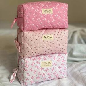 Cotton Toiletry <b>Bag</b> Floral Print Cosmetic <b>Wash</b> <b>Bags</b> Quilted Makeup Storage <b>Bag</b> <b>for</b> Women <b>Travel</b> Outdoors Beach - Product Image 2