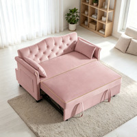 Canapé-lit pliant en velours rose personnalisé, très demandé, avec rangement, idéal pour les appartements et les salons