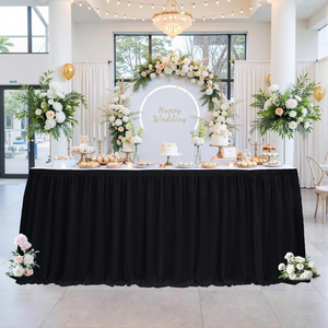 <span class=keywords><strong>Gonna</strong></span> da Tavolo Plissettata in Poliestere su Misura, Colore Blush, per Tavoli Rettangolari - Product Image 3