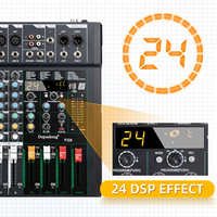 Table de Mixage Audio Numérique Professionnelle OEM FG8 48V Phantom 8 Canaux, Console de Son pour DJ