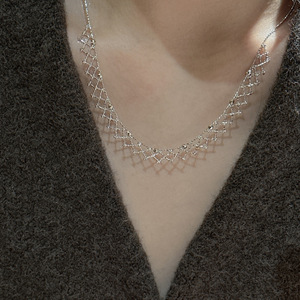 Collar de Plata de Ley S925 con Cristales de Encaje, Diseño Italiano, Estilo Vintage, Cadena para Clavícula con Diseño Exclusivo - Product Image 3