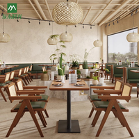 Nouvel ensemble de mobilier de restaurant moderne en bois pour café et salle à manger : banquette, canapé, table et chaises