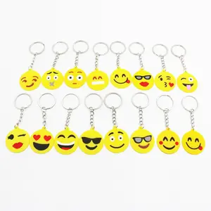 Emoticon Key Chain Keychain For Bag Pendant Made Custom Logo Fashion Hot Cute Emoticon Series 2D 3D Pvc Keyring Cute Rubber PVC