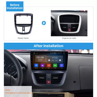 Kit de molduras de instalación para salpicadero de coche, marco de navegación Gps Universal para Peugeot 207, 2006-2010, Android, 9 pulgadas, reproductor de Dvd, accesorios