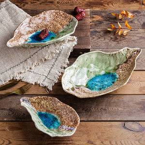 Cuisine japonaise Rétro Vaisselle Créative en Céramique Sushi Sashimi Plat Huître Shell <span class=keywords><strong>Assiette</strong></span> Froide <span class=keywords><strong>pour</strong></span> Restaurant - Product Image 2