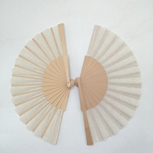 Abanico de Mano de Bambú Pintado a Mano de 23 cm, Decoración Artesanal Europea, Regalo Plegable de Lino Blanco, Arte Popular para Regalo de Boda - Product Image 3