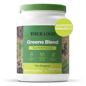 Odm Super Greens Powder Poudre de superaliments de qualité supérieure Aliments entiers Enzymes digestives et mélanges de probiotiques Poudre de légumes verts biologiques - Product Image 1