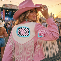 Patchs brodés thermocollants Western Cowgirl, motifs vintage de musique country, chevaux, bottes et cactus, pour vestes en jean et chapeaux, vente en gros