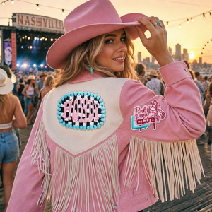 Wholesale custom embroidered patch Cow Girl Women Bag Decoration Pink Western Cowboy Howdy iron on patches for hats clothing - Product Image 4