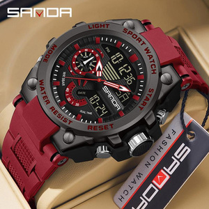 Sanda 418 Sports Multifunctional <b>Digital</b> <b>Watch</b>, Luminous <b>Waterproof</b> Slim Square Student Electronic <b>Watch</b> - Product Image 2