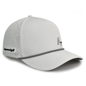 Cappellino da Baseball Veracap HN10 a 5 Pannelli Impermeabile con Fori Tagliati al Laser per Uomo e Donna, <span class=keywords><strong>Cappello</strong></span> da Golf con Corda e Logo Personalizzato in PVC - Product Image 5