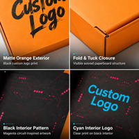 Boîte d'expédition en carton ondulé noir mat imprimé avec logo personnalisé pour les petites entreprises