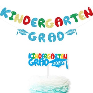 Детский сад, 2025 блестящие бумажные украшения для торта, товары для украшения вечеринки, баннеры для выпускных вечеринок - Product Image 6