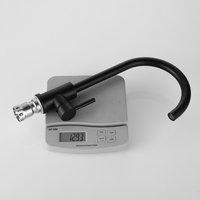 Robinet à levier unique en acier inoxydable 304 noir mat à grand arc durable avec logo personnalisé