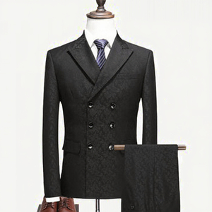 XXS-5XL American Style Fashion Men's Single Breasted Slim Breathable Plus Size Business <b>Suit</b> 2-Piece Set Coat Pants Latest - Product Image 3