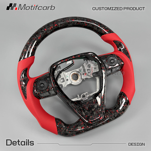 พวงมาลัยคาร์บอนไฟเบอร์สีแดงแบบฟอร์จ สำหรับรถยนต์โตโยต้า แคมรี่ รุ่นที่ 8 LE XLE SE XSE TRD อวาลอน ปี 2018-2023 อัพเกรดภายในรถยนต์ - Product Image 3