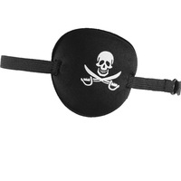 Patch oculaire de pirate doux pour fête, adulte et enfant, réglable, confortable, masque pour un seul œil pour Halloween, cosplay, tissu noir