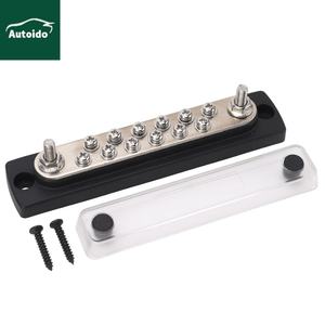 Autoido <span class=keywords><strong>électrique</strong></span> <span class=keywords><strong>12V</strong></span> 24V Bus Bar Terminal bloc de Distribution d'alimentation 12x bornes vis 2x Terminal Stud pour voiture <span class=keywords><strong>bateau</strong></span> automobile - Product Image 1