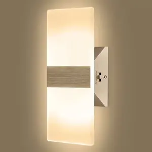 Ev yatak odası otel dekor akrilik Modern duvar aplikleri 3000K sıcak beyaz kapalı duvar lambası dış ışık duvar ışık