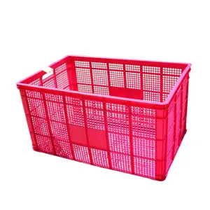 Colorful stackable mesh plastic fruit crates for sale