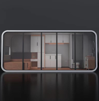 Baño Público Moderno Tipo Cabaña Apple con Estructura de Acero y Cochera, Baño Exterior Prefabricado de Lujo, Oficina Modular Móvil en Contenedor
