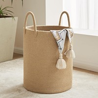 Panier de rangement en corde de coton tressée, panier à linge, grande capacité, diamètre 40 cm, hauteur 50 cm, design moderne et minimaliste