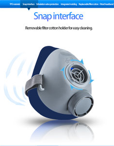 Demi-masque respiratoire de protection chimique, masque anti-poussière industriel, masque anti-gaz, masque anti-poussière pour la peinture, masque respiratoire anti-pollution chimique - Product Image 2