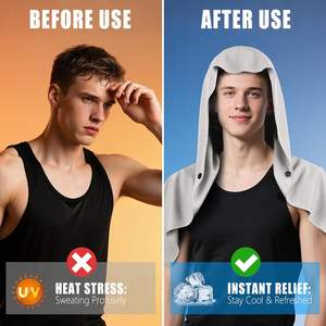 Serviettes rafraîchissantes pour le cou et le visage, <span class=keywords><strong>serviette</strong></span> rafraîchissante pour la tête avec boucles pour les oreilles, <span class=keywords><strong>serviette</strong></span> douce pour le sport, la salle de sport et les activités de plein air - Product Image 2