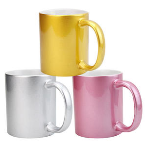 Sublimation Pearlescent Ceramic <b>Mug</b> 350ml Silver Coated For Giveaways - Product Image 4