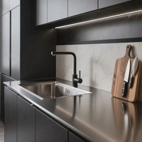 Armoire modulaire de cuisine en acier inoxydable chaude armoire de cuisine de comptoir de villa de grande île étanche pour la maison