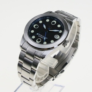 Boîtier de montre en acier inoxydable 316L de 38 mm compatible avec un cadran de 28,5 mm, mouvement NH34 NH35 NH36 NH38, avec verre saphir et lunette rotative - Product Image 1