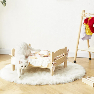 <span class=keywords><strong>Lit</strong></span> pour chien d'intérieur <span class=keywords><strong>en</strong></span> <span class=keywords><strong>bois</strong></span> surélevé <span class=keywords><strong>de</strong></span> 10 cm, motif rectangulaire uni, respirant, toutes saisons, literie amovible lavable, taille S-XL - Product Image 2