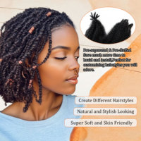 3X 24 pouces Cheveux synthétiques pré-gonflés doux Afro Kinky Curly Twist Crochet Braid Bulk Single Weft pour Cuban Twist
