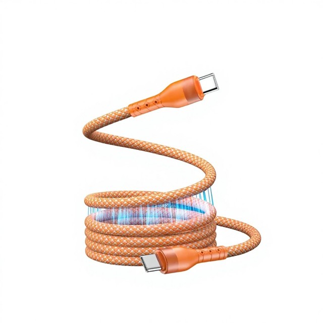 Magnetic Nylon Braided Type-C to Type-C Cable with PD 100W 5A Super Fast Charging for IOS and for Phones