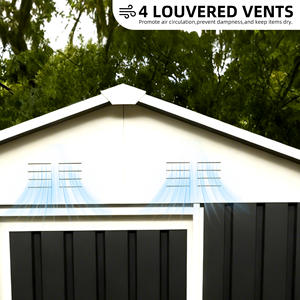 סיטונאי מתכת גן סככה 6ft מגולוון מחסן פלדה מגולוון עם שימוש בפטיו בחצר האחורית - Product Image 6