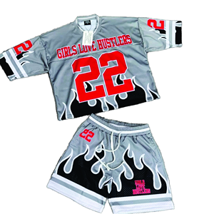 Ensemble de t-shirts d'été pour hommes personnalisés, deux pièces, séchage rapide, short de football en jersey, impression par sublimation, ensemble de maillots en mesh pour hommes - Product Image 4