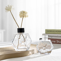 Forme hexagonale 100ml 200ml diffuseur de roseau de luxe bouteille en verre bouteille d'aromathérapie bouteille de diffuseur de parfum d'intérieur