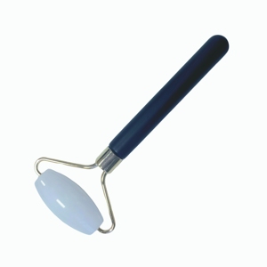 Rouleau de massage facial à tête unique en jade blanc avec manche en bois, outil de massage pour le soin de la peau - Product Image 5