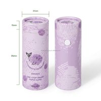 Tube en papier cylindrique personnalisé pour cartouche d'huile 1g, avec fermeture à bouton et sécurité enfant, pour dispensaires et usage artisanal