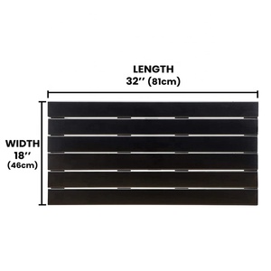 Alfombrillas antideslizantes de bambú para <span class=keywords><strong>baño</strong></span>, resistentes al agua, para bañera y suelo de madera, color negro - Product Image 3