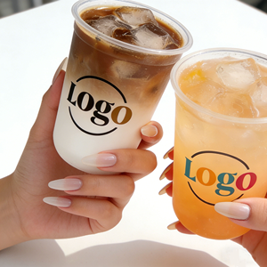 Vaso Desechable Personalizado de Fábrica 90-380/500/700U con Logotipo Impreso, en Forma de U, Transparente, Esmerilado, para Bebidas Frías y Calientes, con Tapa - Product Image 2