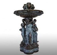 Sculpture en bronze personnalisable de femme sexy sur une fleur de lotus déversant de l'eau, fontaine en métal avec moulage et impression numérique
