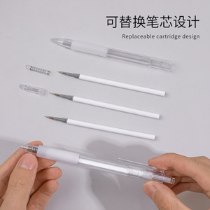 Bolígrafo de gel transparente con pulsador, punta de bala negra de 0,5 mm para escribir, uso en oficina y exámenes - Product Image 4