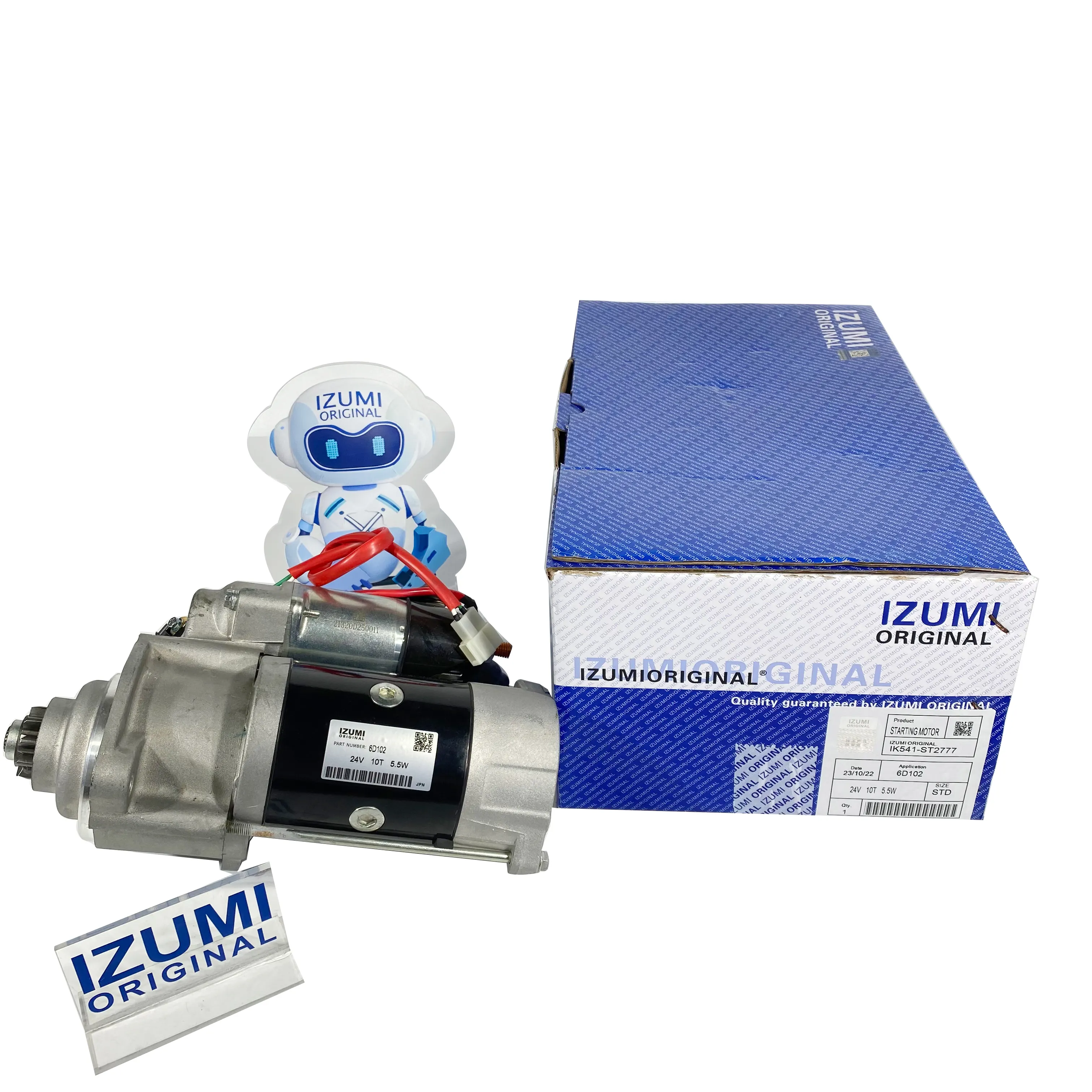 IZUMI Original starter for KOMATSU 6D102 engine 24v 10T 5.5KW start motor